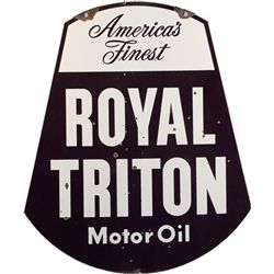 "ROYAL TRITON Motor Oil" Double Sided Porcelain Si
