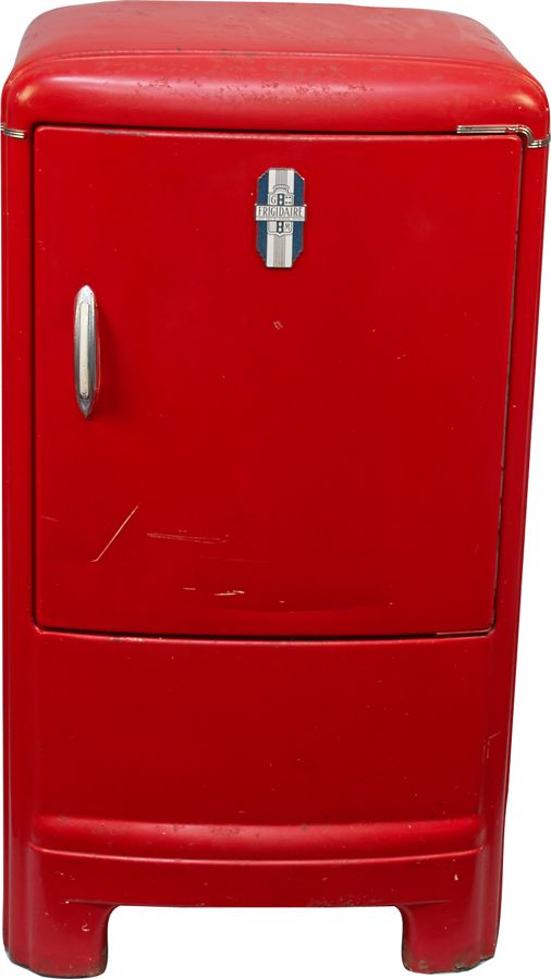 General Motors Red Vintage Frigidaire Refrigerator