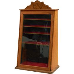 Early Oak & Glass Store Counter Slanted Open Front Disp