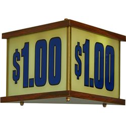 Triangular "$1.00" Light-Up 3-Sided Hanging Box Sign