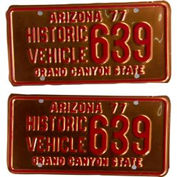 Lot of 2 - 1977 Arizona Historic Vehicle 639 Solid Copp