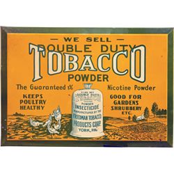 We Sell Double Duty Tobacco Powder Beveled Tin Sign