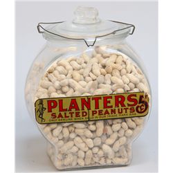 Planters Peanuts Embossed Jar w/ Peanut Lid
