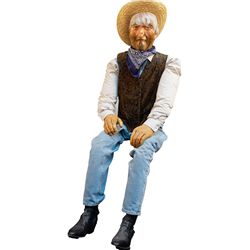 Lifesize Seated Old Miner Dummy Mannequin Doll