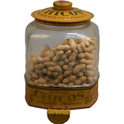 Curtiss Chicos Spanish Peanuts Glass Display Jar