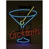 Image 1 : "Cocktails" Martini Glass Neon Sign