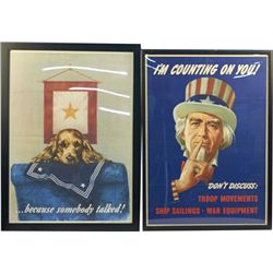 Lot of 2 U.S. WWII Propaganda Posters in Frames: