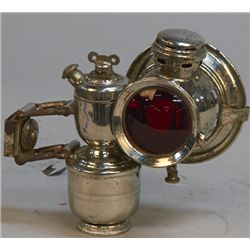 Antique Nickel Plated DUOPLEX Bicycle Lamp c1894
