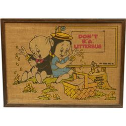 Porky & Petunia "Don't B.A. Litterbug" Painting