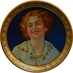 Edelweiss Beer Round Tin Advertising Serving Tray
