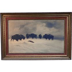 Large A.D.M Cooper "Inquest On The Plains" Oil Painting