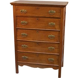 Early Oak 5-Drawer Dresser