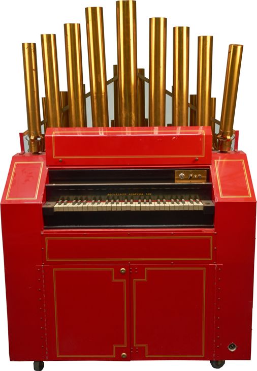 National Calliope Red Organ Instrument on Wheels