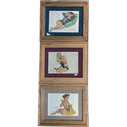 Complete Set of 12 Vintage Esquire Pin-Up Girls