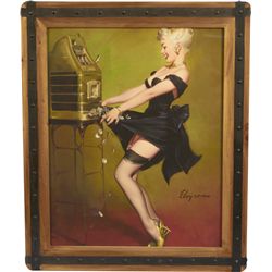 Gil Elvgren "Jackpot" Pin-Up Girl Canvas Print in Fancy