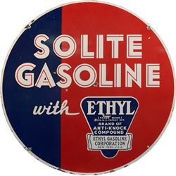 "SOLITE GASOLINE" Round Double Sided Porcelain S