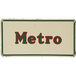 "METRO" Mobiloil Above Ground Tank Tin Plate Sign c194