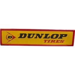 "DUNLOP Tires" Embossed Self-Framed Tin Sign c1981