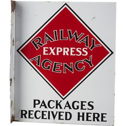 Railway Express Agency Double-Sided Porcelain Flange