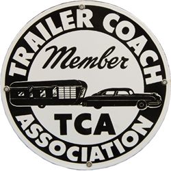 "TCA - Trailer Coach Association Member" Round Porcel