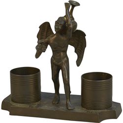 Antique Bronze Devil Figural Kerosene Cigar Lighter