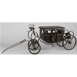 Miniature Wood & Cast-Iron "Royalty" Style Horse Drawn