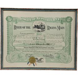 Domain of The Neptunus Rex Signed U.S.N. Ruler of The