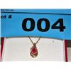 Image 1 : 14Kt Gold Diamond and Ruby necklace