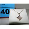 Image 1 : Estate 10Kt Gold Princess cut necklace set with 18