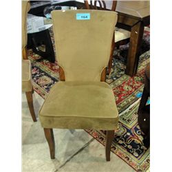 Beige microfiber suede dining room side chair