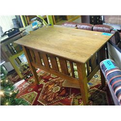 Mission style oak single drawer writing desk