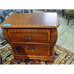 Mahogany finish 2 drawer bedroom night table