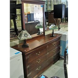 matching mahogany finish 6 drawer bedroom dresser