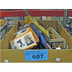 One box of assorted tools hardware and misc