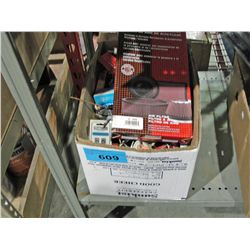 One box of assorted tools hardware and misc