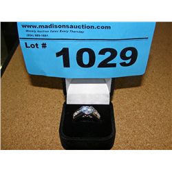 Sterling silver and cubic zirconia ladies ring