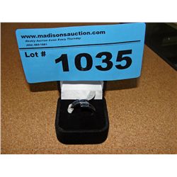 Sterling silver with smokey cubic zirconia ladies