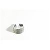 Stamped 10k white gold ladies ring with diamonds