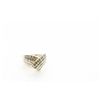 Stamped 10k gold ladies ring with diamonds