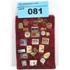 Image 1 : One padded display set of assorted collectors pins