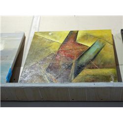 Oil on canvas abstract transfer print