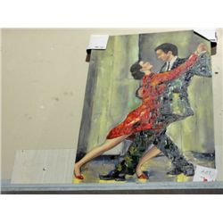 Oil on canvas transfer print - dancers