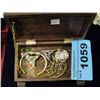 Image 1 : Wooden box with assorted jewelery