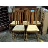 Image 1 : Set of 5 antique oak high back dining chairs
