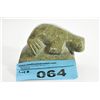 Image 1 : Inuit soapstone carving - seal on rock