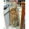 Image 1 : Large drift wood log with wolf carving