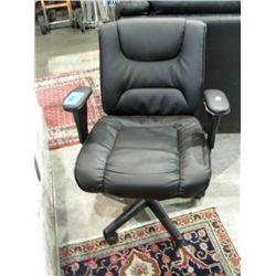 Black leather gas lift office chair