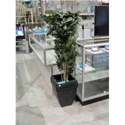 Approx 5F tall artificial tree with metal planter