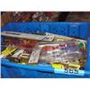 Image 1 : Blue plastic storage bin of assorted new tools