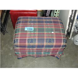 Plaid pattern footstool ottoman